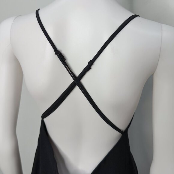 Lulus Dreamy Romance Backless Strappy High Slit Maxi Dress in Black Women's Sz L - Picture 10 of 16